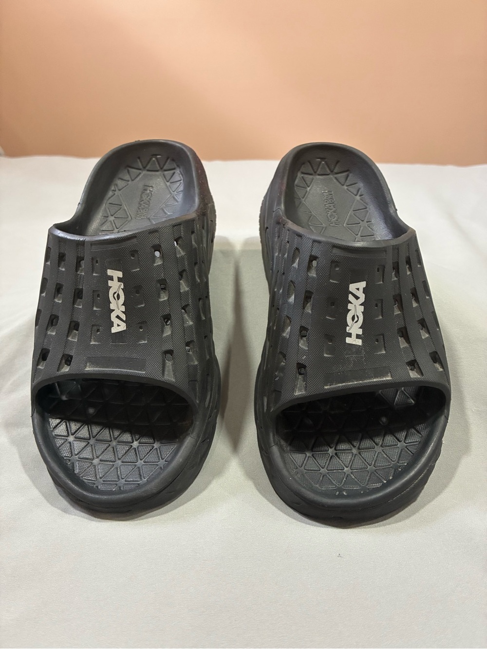 Hoka One One Ora Recovery Slides Womens 7 Black Comfort Slip On Chunky Sandals